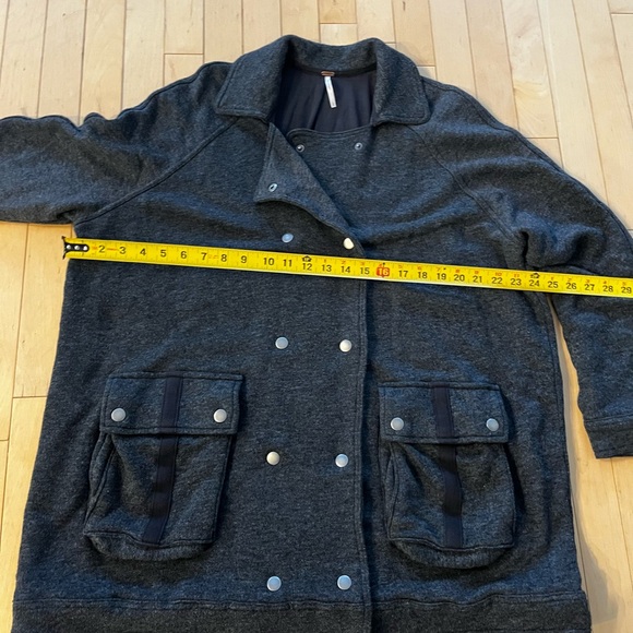 Free People Charcoal Double-Breasted Sweater - Picture 7 of 13